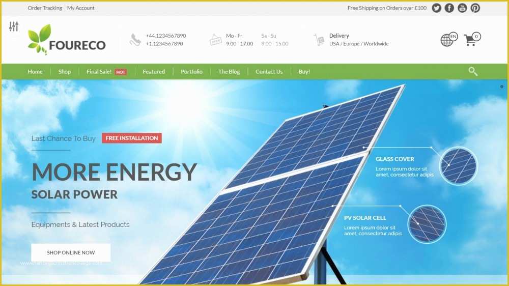 Solar Panel Website Template Free Of 20 Green solar & Renewable Energy Wordpress themes