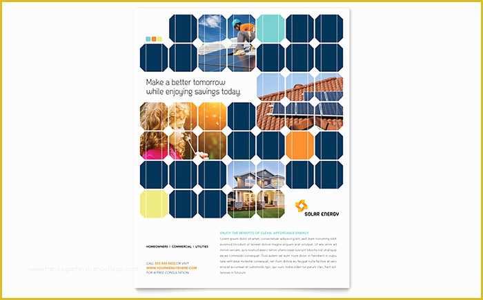 Solar Panel Website Template Free Of solar Energy Flyer Template Design