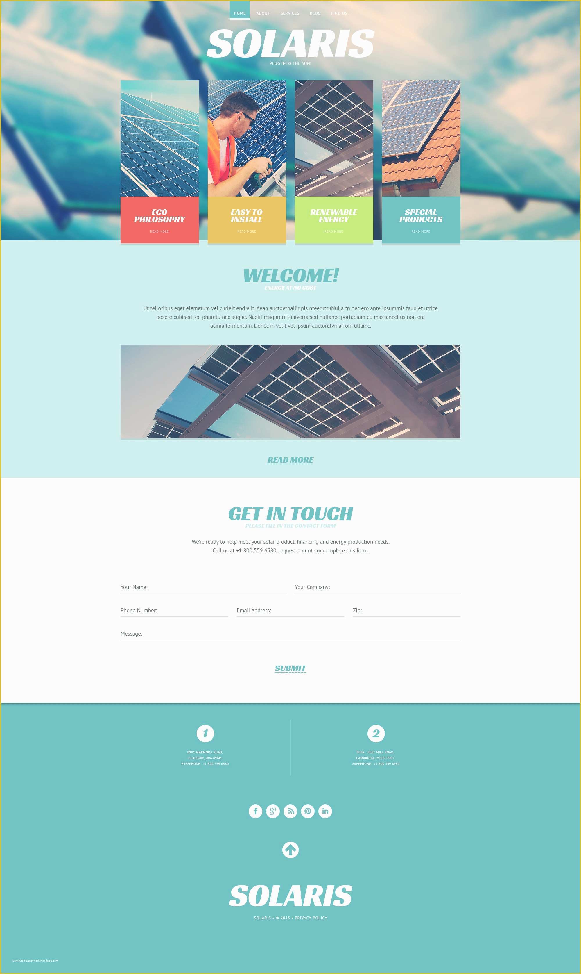 Solar Panel Website Template Free Of solar Energy Responsive Website Template