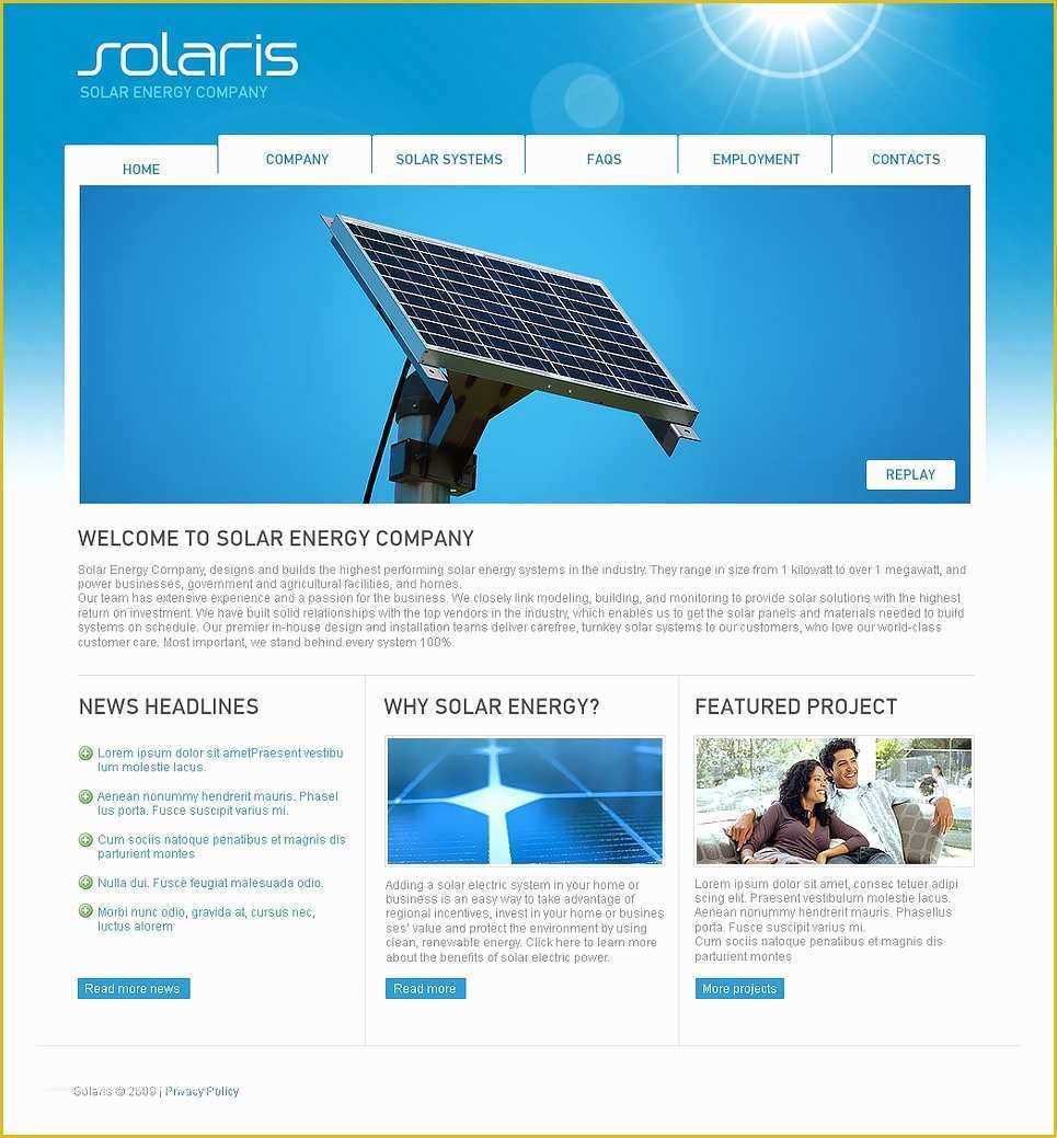 Solar Panel Website Template Free Of solar Energy Website Template