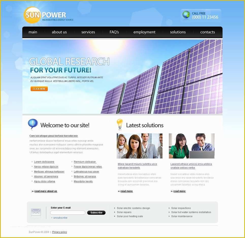 Solar Panel Website Template Free Of solar Energy Website Template