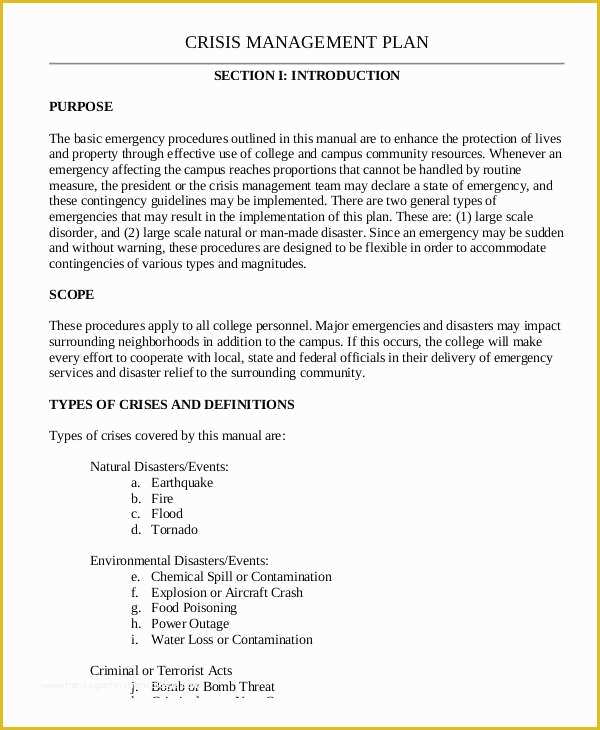 Sqf Templates Free Of Business Crisis Management Plan Template Sqf 10 Crisis