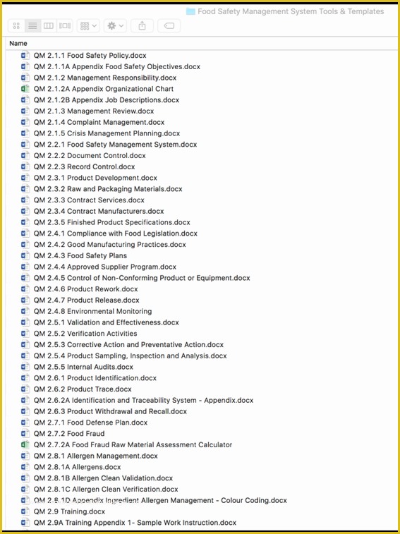 Sqf Templates Free Of Food Defense Plan Template