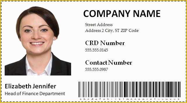 Staff Id Card Template Free Of Employee Id Card Templates Word format