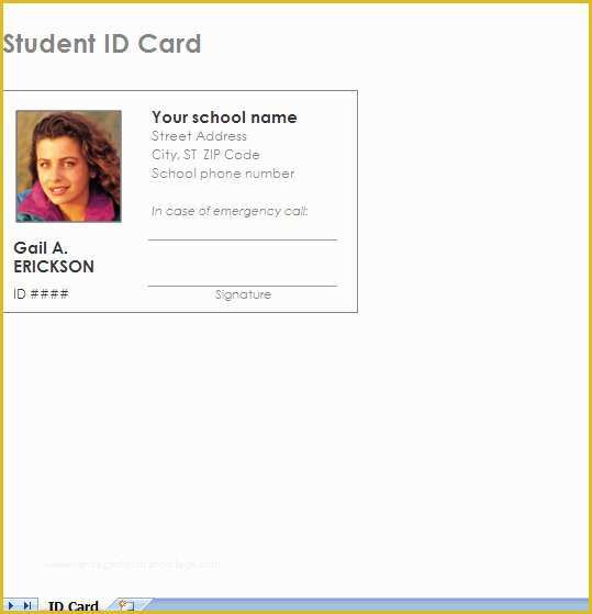 Staff Id Card Template Free Of Id Card Template