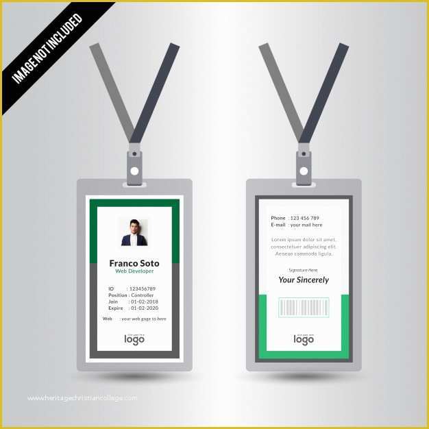 Staff Id Card Template Free Of Simple Creative Green Staff Id Card Design Template Vector