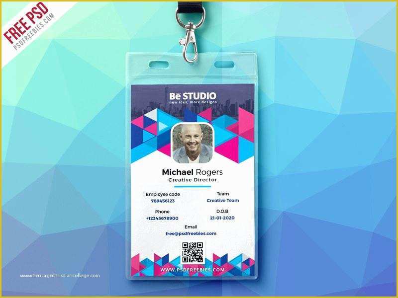 Staff Id Card Template Free Of to Id Card Design Template Free Download Employee Psd