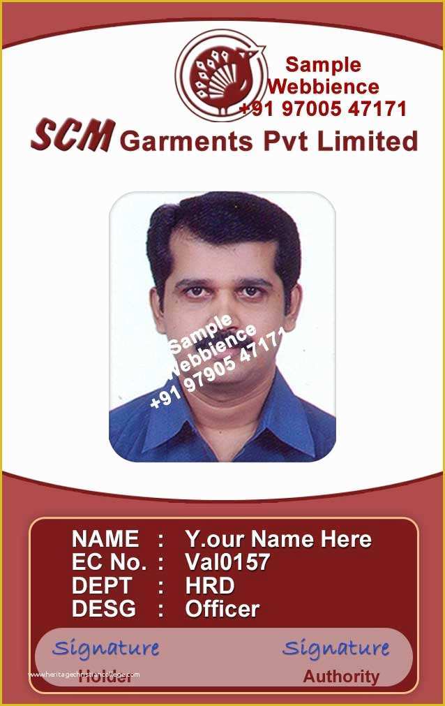 Staff Id Card Template Free Of Webbience Idcard Templates Based On form 25c