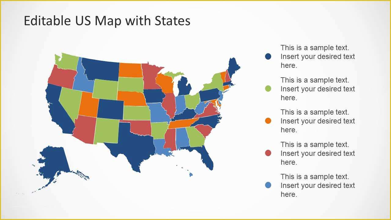 State Id Templates Download Free Of Editable Us Map Template for Powerpoint with States