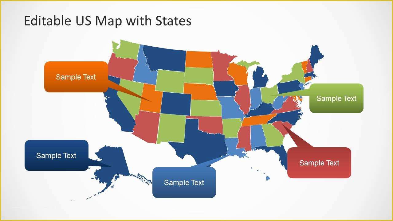 State Id Templates Download Free Of Editable Us Map Template for Powerpoint with States