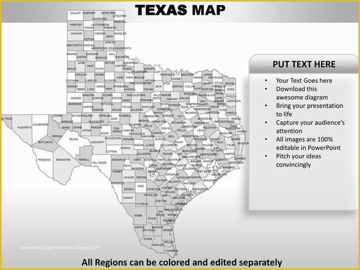 State Id Templates Download Free Of Usa Texas State Powerpoint County Editable Ppt Maps and