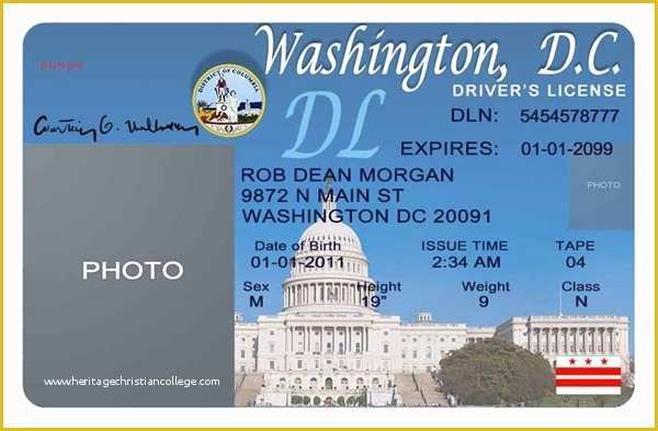 State Id Templates Download Free Of Washington Dc Driver S License Editable Psd Template