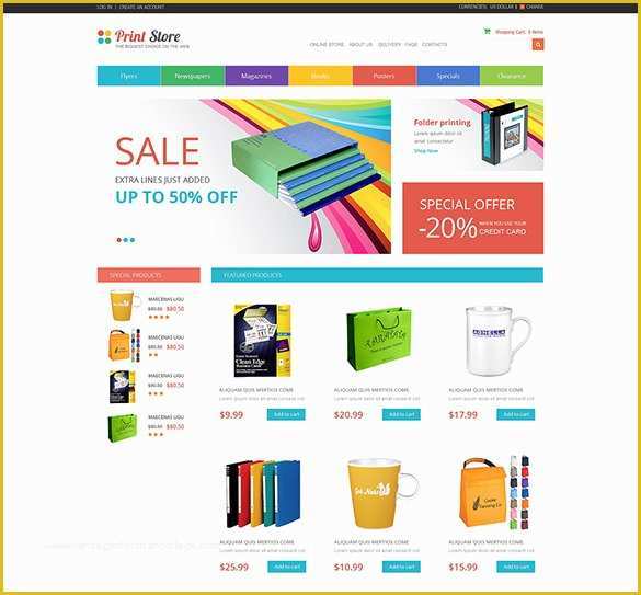 Store Template Free Of 3 Print Shop Virtuemart themes &amp; Templates