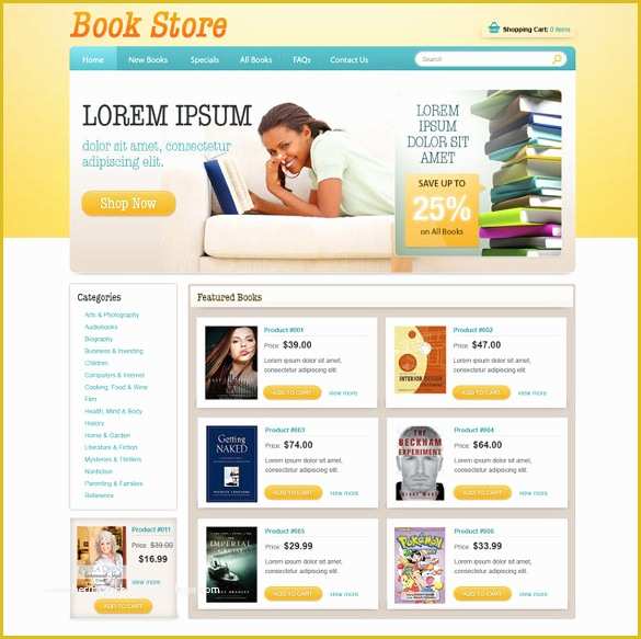 Store Template Free Of 30 Book Store Website themes & Templates