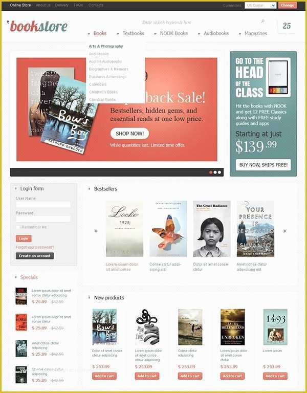 Store Template Free Of Book Store Virtuemart Templates & themes