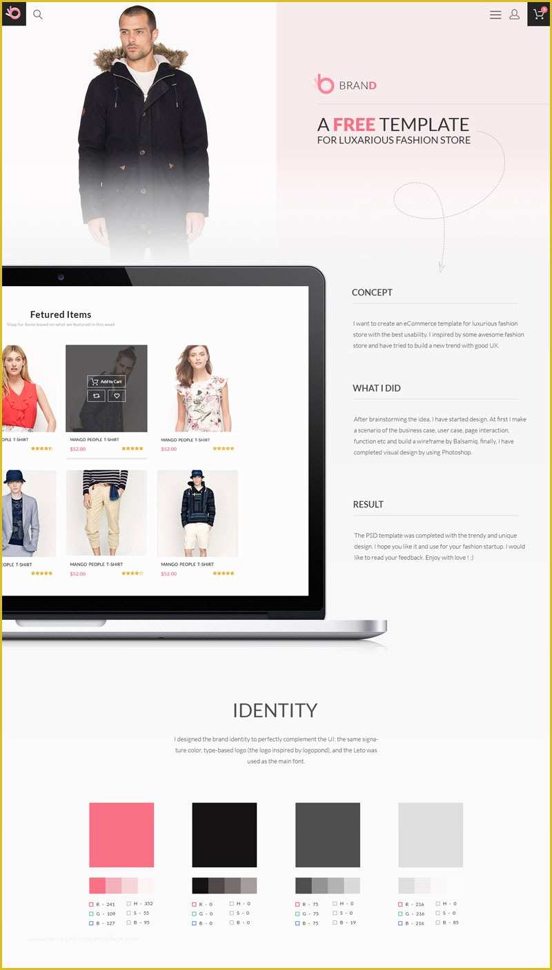 Store Template Free Of Brand Fashion Store Shopping Cart Psd Template Free Download