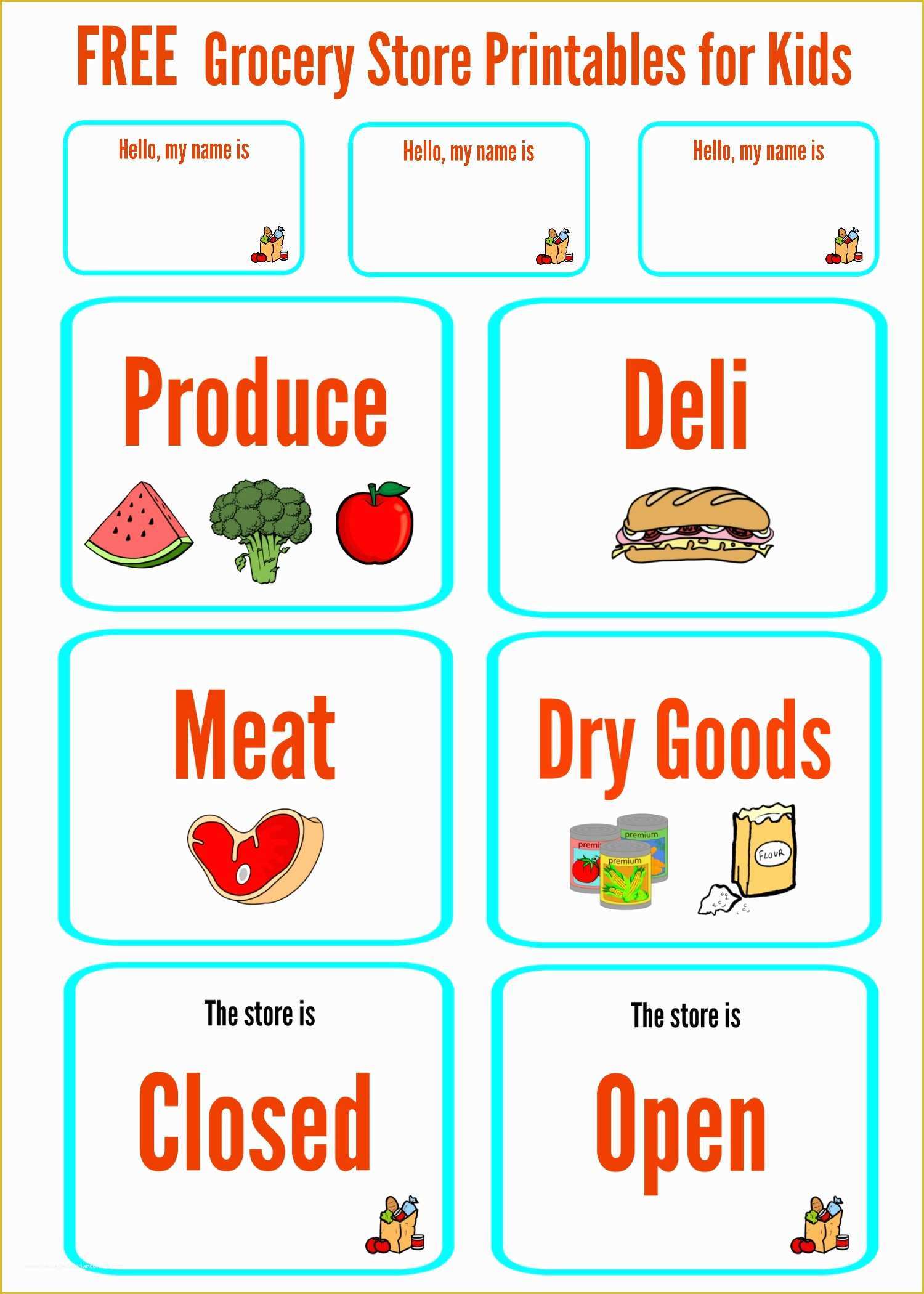 Store Template Free Of Free Grocery Store Printables for Kids the Best toys