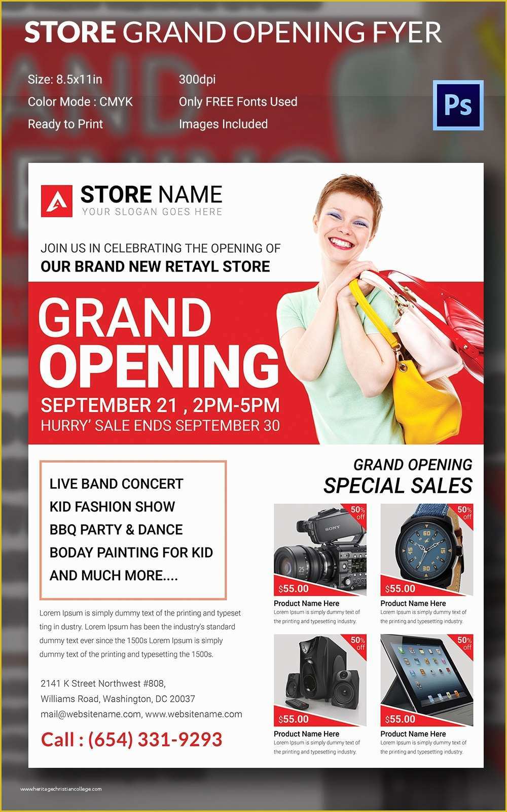 Store Template Free Of Grand Opening Flyer Template 34 Free Psd Ai Vector