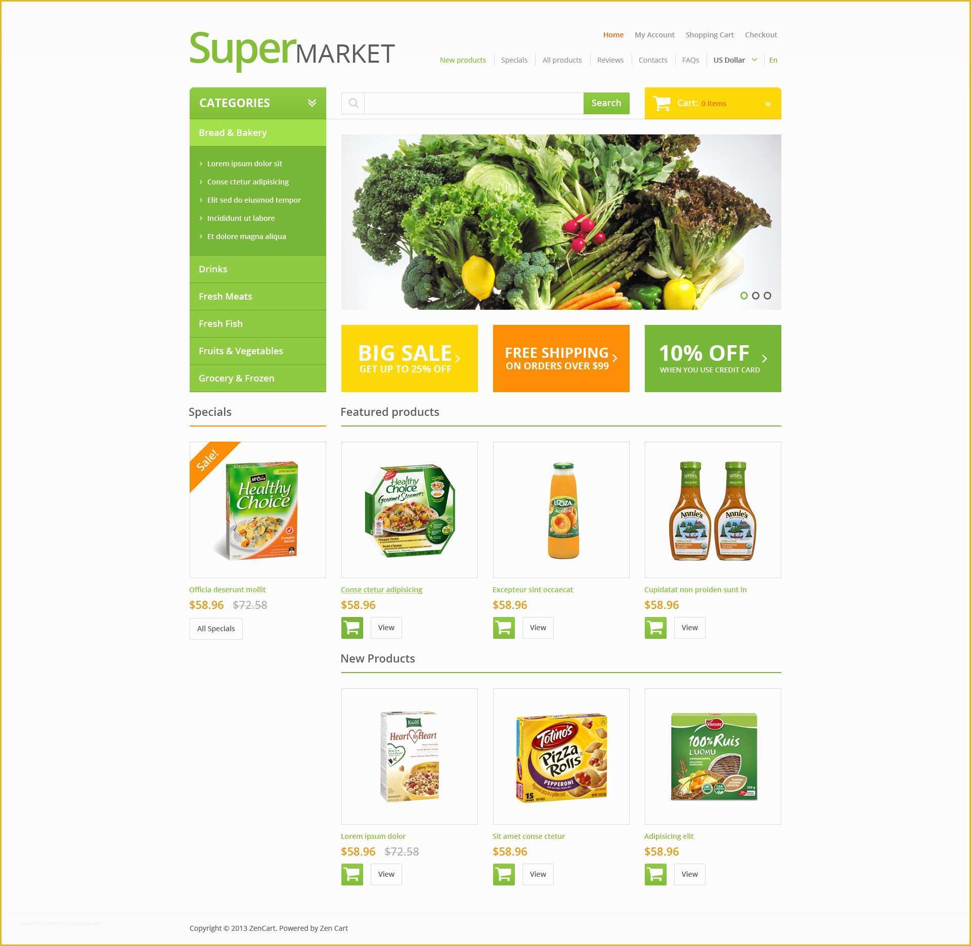 Store Template Free Of Grocery Store Zencart Template
