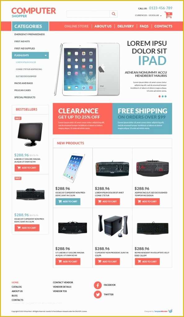 Store Template Free Of Virtuemart Puter Store Free Template