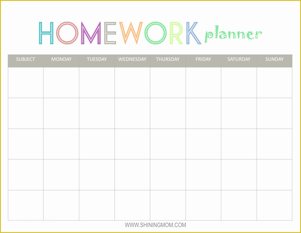 Student Planner Template Free Printable Of Free Printable Homework Planner