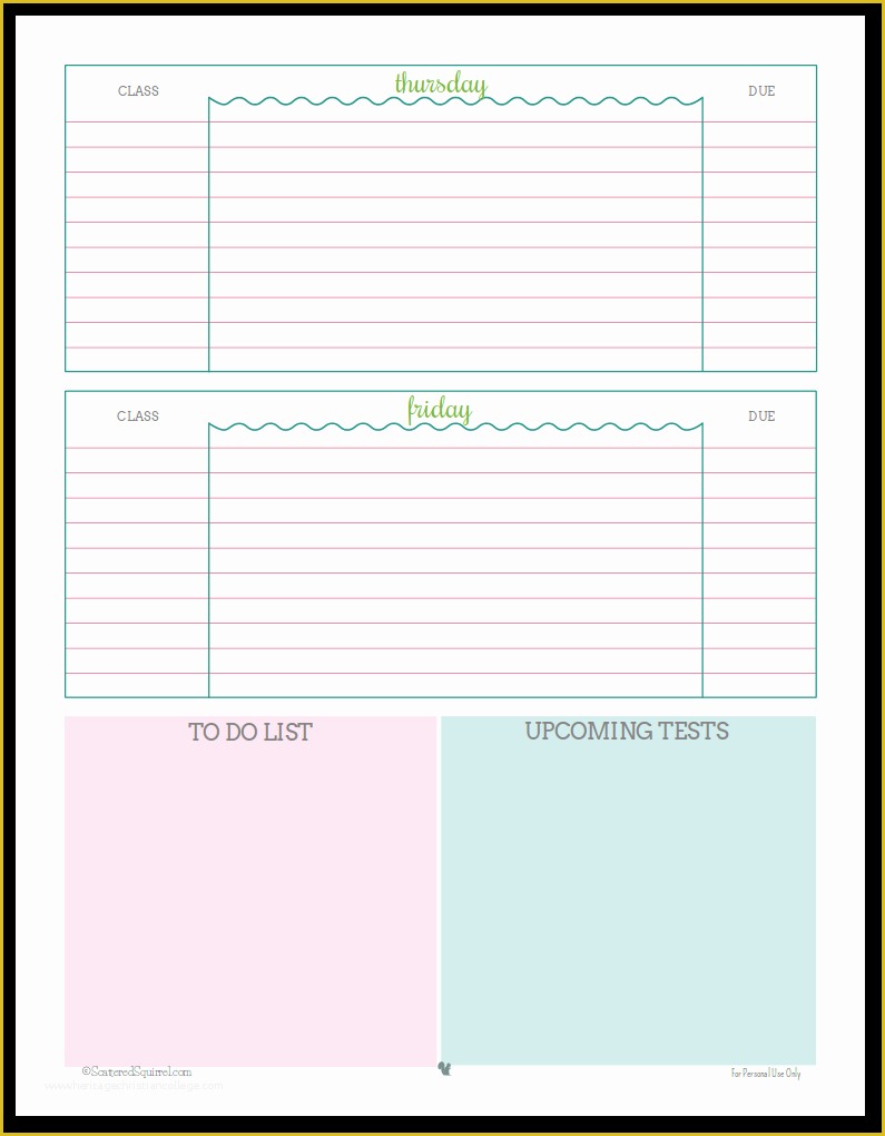 Student Planner Template Free Printable Of Getting Ready for Back to School Student Planner Printables