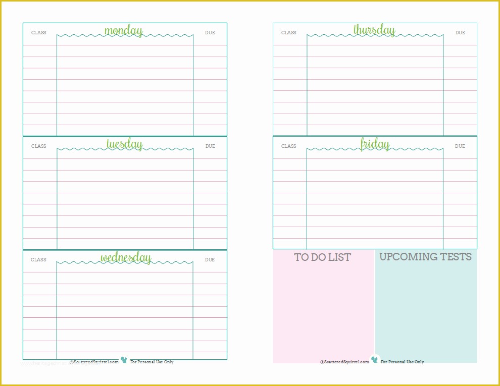 Student Planner Template Free Printable Of Student Planner Printable On Pinterest