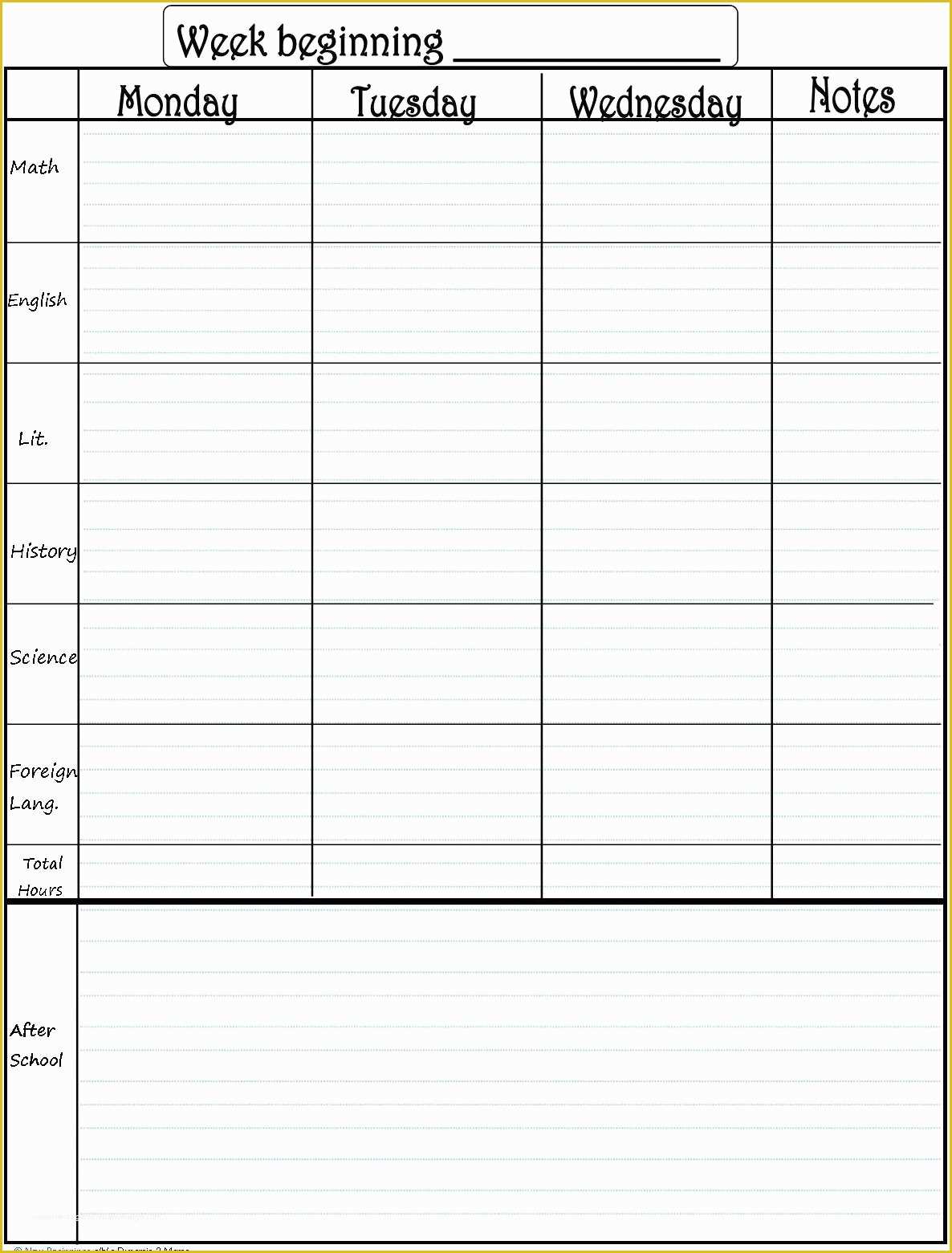 Student Planner Template Free Printable Of Student Planner Template Free Printable
