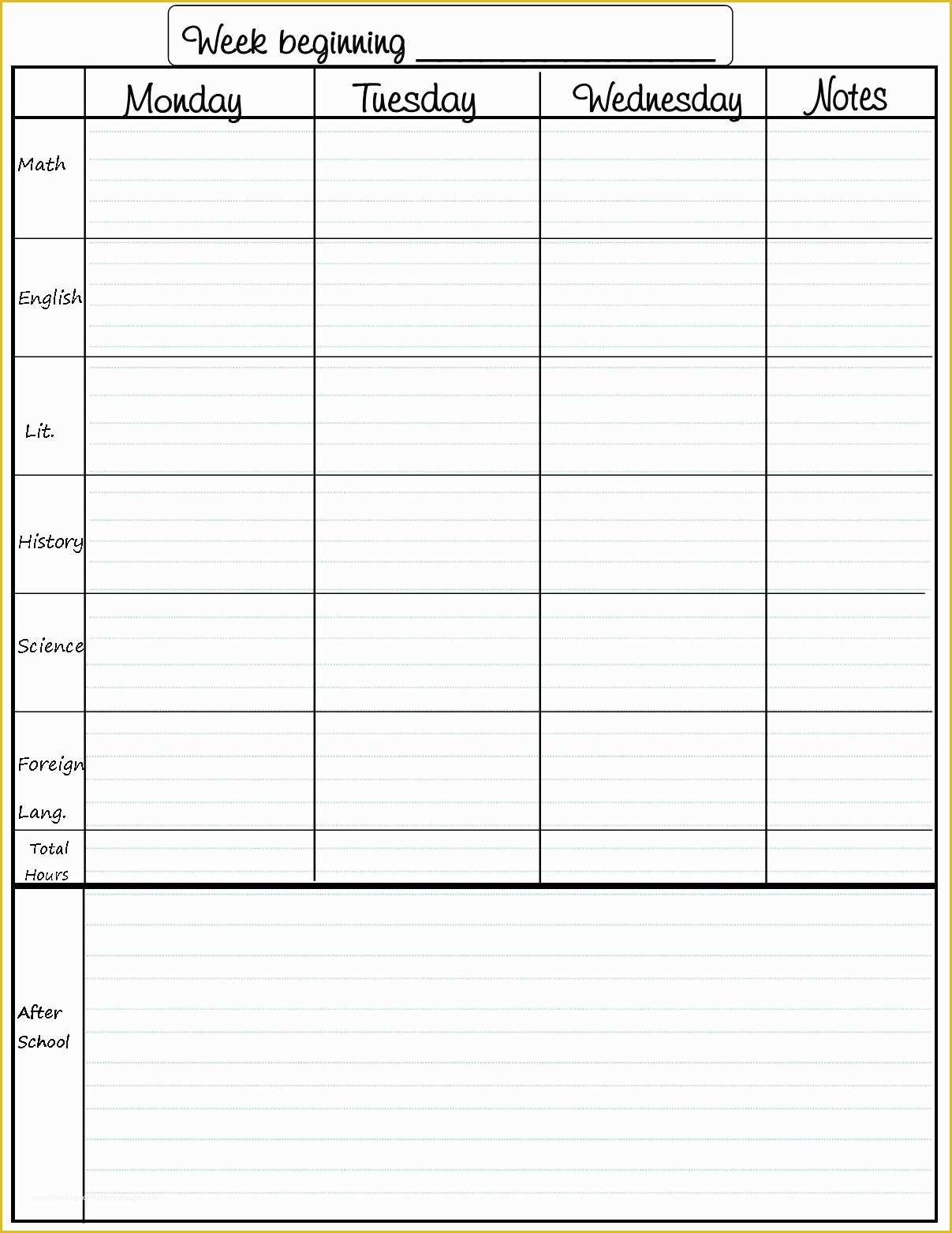 Student Planner Template Free Printable Of Student Planner Template Free Printable