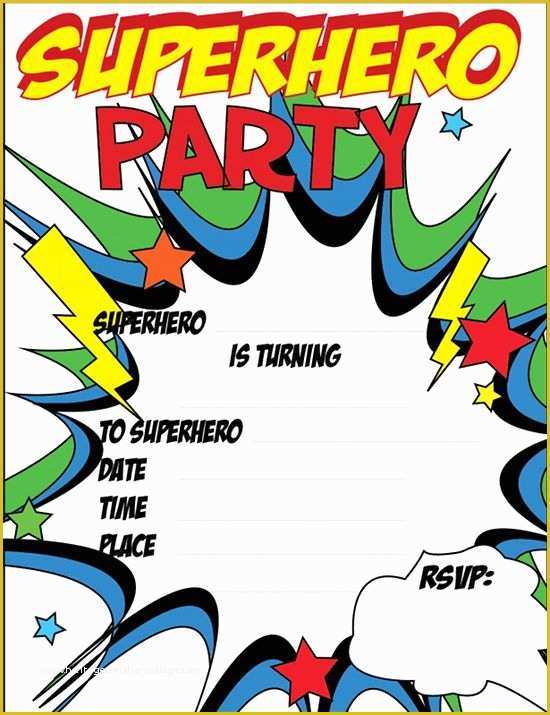 Superhero Birthday Invitations Templates Free Of 12 Free Printable Blank Superhero Birthday Invitation
