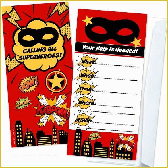 Superhero Birthday Invitations Templates Free Of 30 Superhero Birthday Invitation Templates Psd Ai