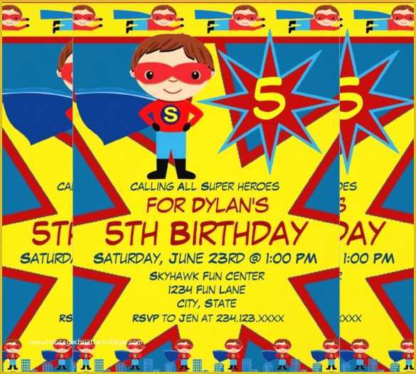 Superhero Birthday Invitations Templates Free Of 30 Superhero Birthday Invitation Templates Psd Ai