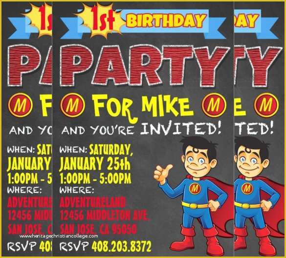 Superhero Birthday Invitations Templates Free Of 30 Superhero Birthday Invitation Templates Psd Ai