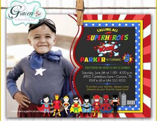 Superhero Birthday Invitations Templates Free Of 30 Superhero Birthday Invitation Templates Psd Ai