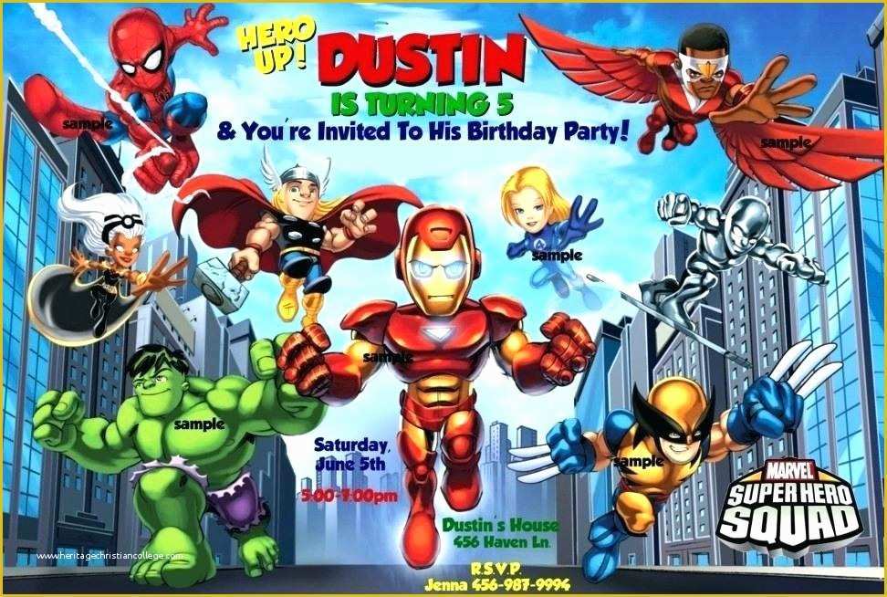 Superhero Birthday Invitations Templates Free Of Avengers Birthday Card Template Free Printable Party