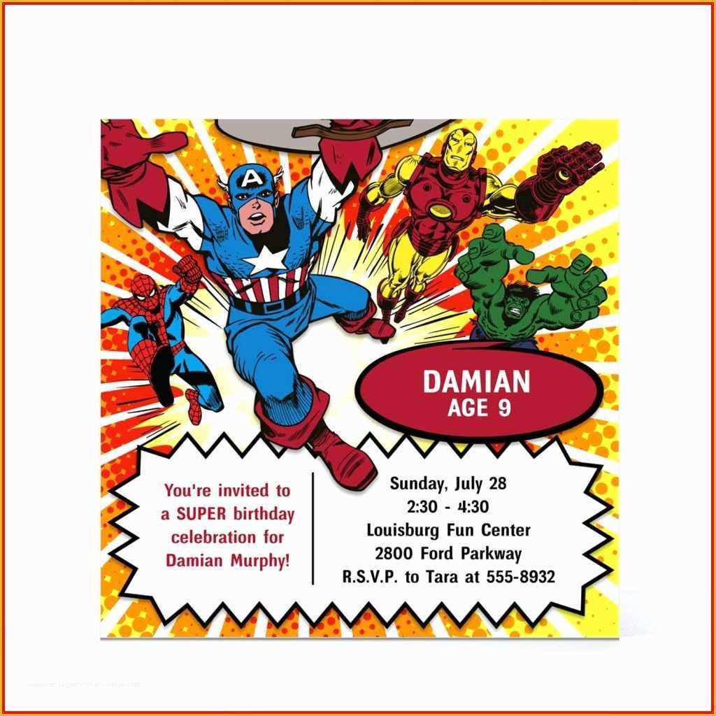 Superhero Birthday Invitations Templates Free Of Free Printable Superhero Birthday Invitation Templates