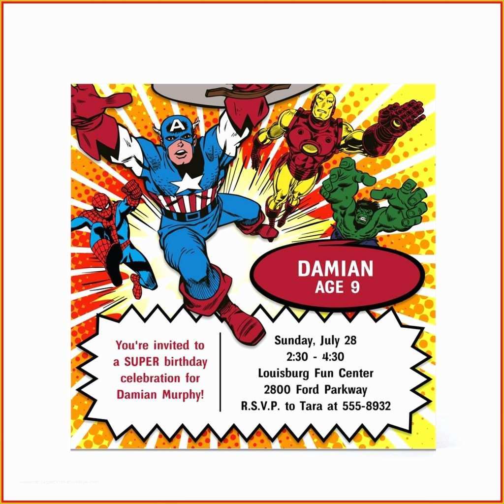 Superhero Birthday Invitations Templates Free Of Free Printable 