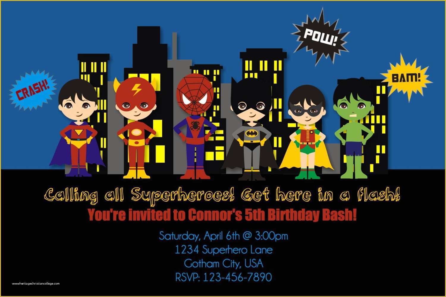 Superhero Birthday Invitations Templates Free Of Free Printable Superhero Birthday Invitations – Free