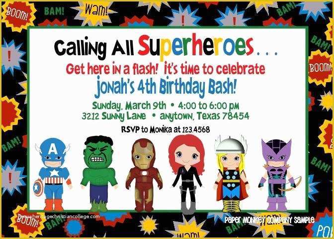 Superhero Birthday Invitations Templates Free Of Free Superhero Invitations Templates Superhero Birthday