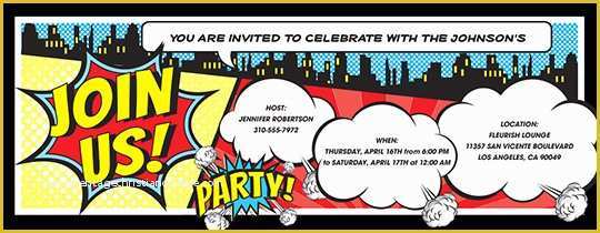 Superhero Birthday Invitations Templates Free Of Invitations Free Ecards and Party Planning Ideas From Evite
