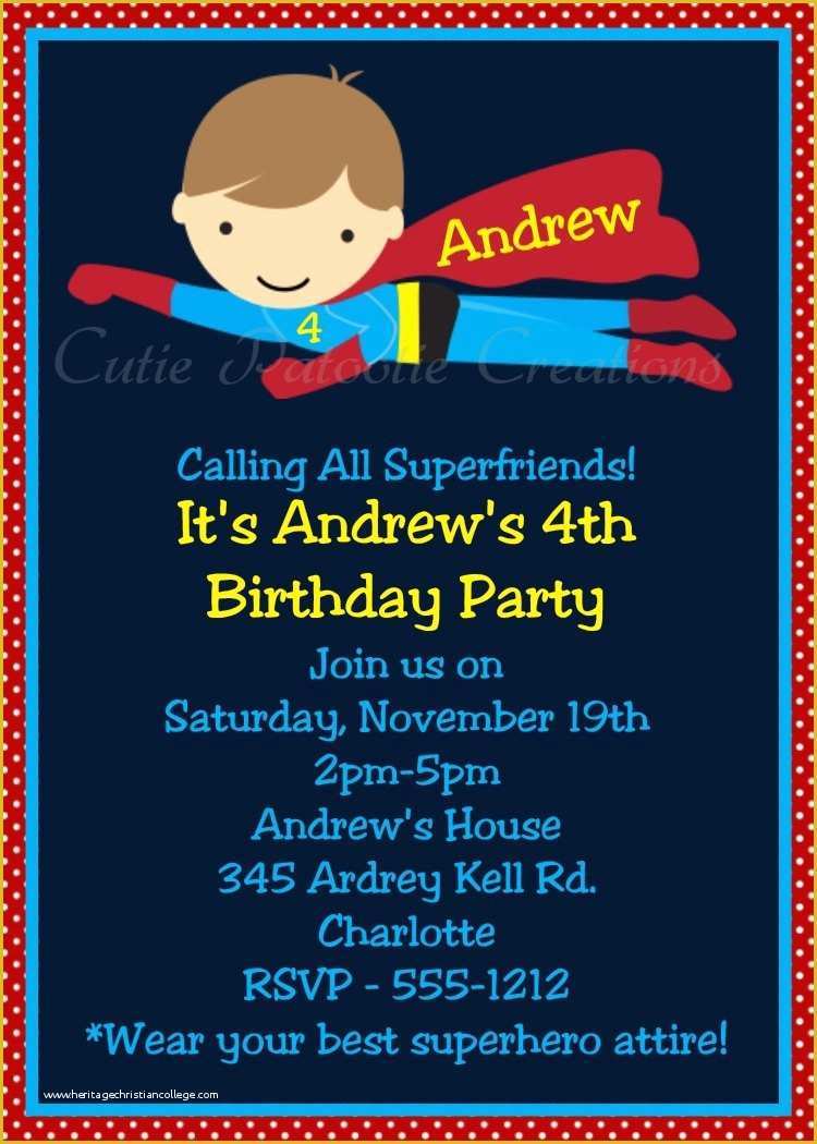 Superhero Birthday Invitations Templates Free Of Superhero Birthday Invitations Printable Templates