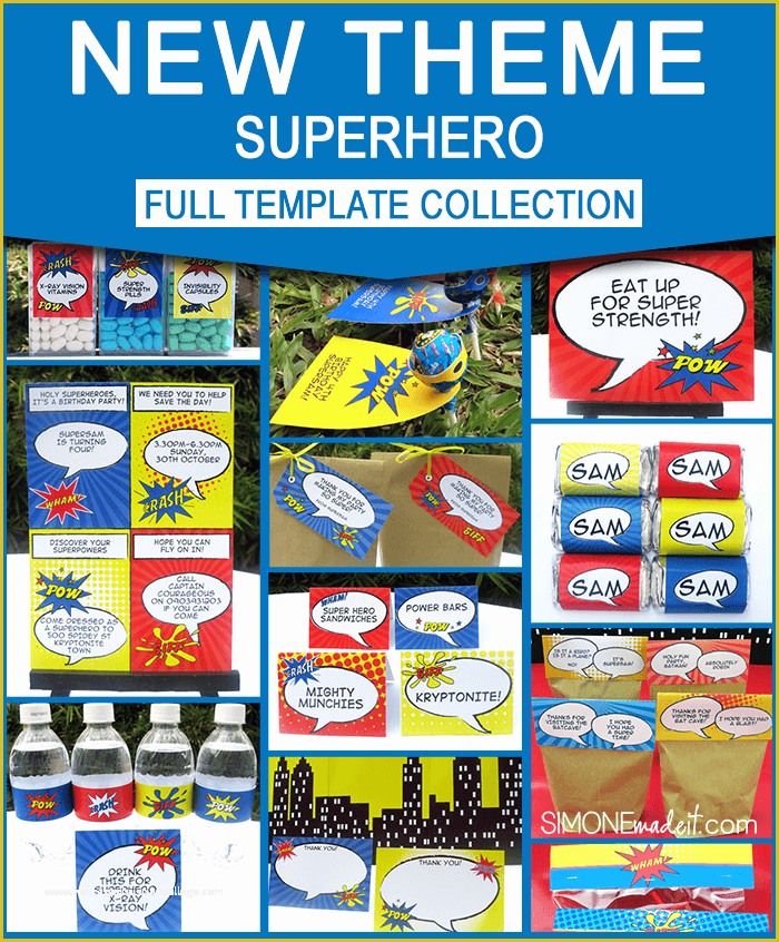 Superhero Birthday Invitations Templates Free Of Superhero Birthday Party Invitations & Decorations