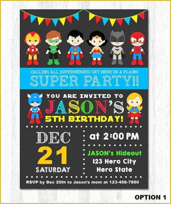Superhero Birthday Invitations Templates Free Of Superhero Invitation Superhero Birthday Invitation by