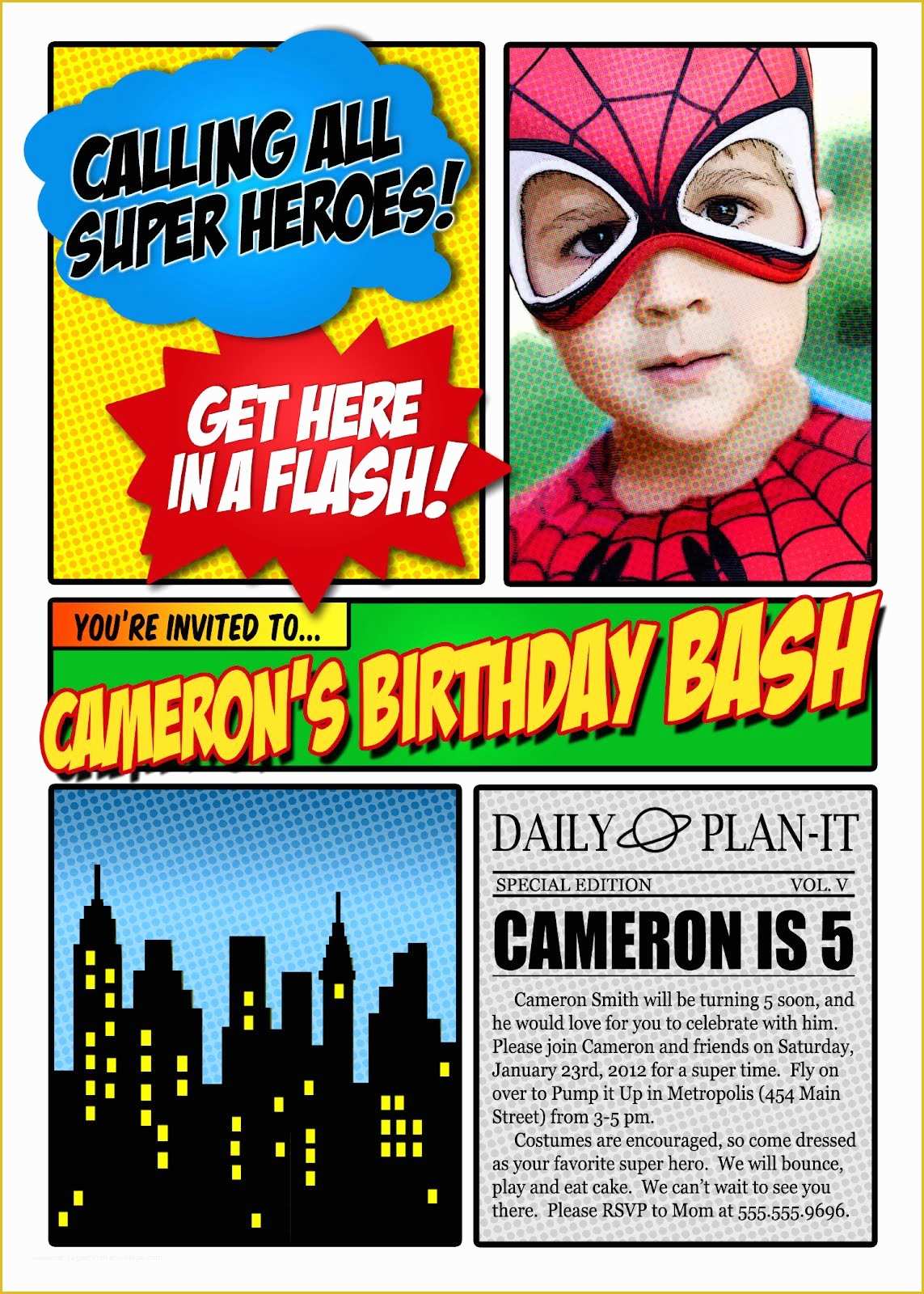 Superhero Birthday Invitations Templates Free Of Superhero Invitation Template