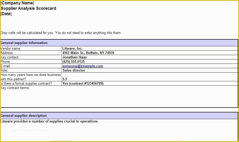 Supplier Scorecard Template Excel Free Of Supplier Scorecard Template Beepmunk