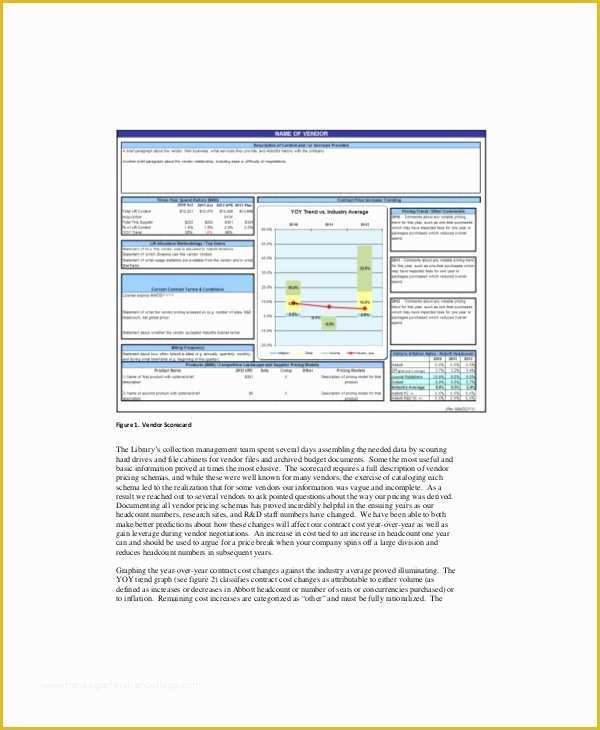 Supplier Scorecard Template Excel Free Of Vendor Scorecard Template – 8 Free Excel Pdf Documents