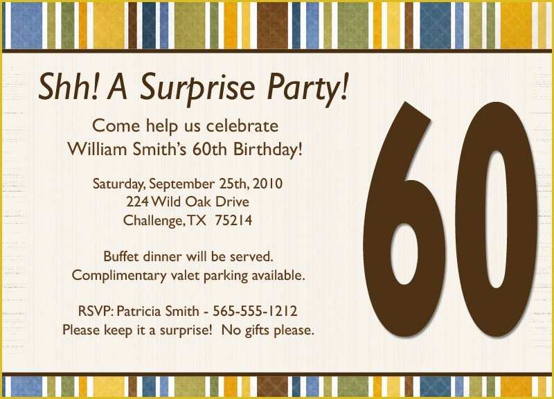 Surprise Invitation Templates Free Of Surprise Birthday Invitation Wording Template