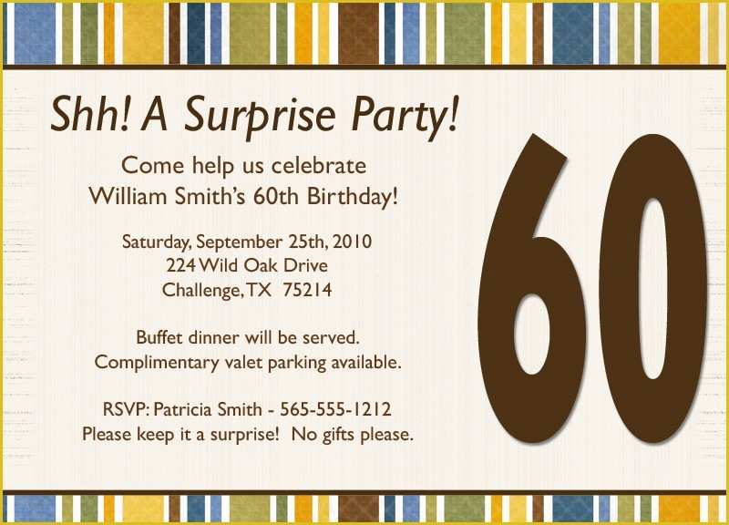 Surprise Invitation Templates Free Of Surprise Birthday Invitation Wording Template