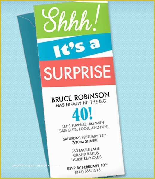 Surprise Invitation Templates Free Of Surprise Party Invitation Template – Download & Print