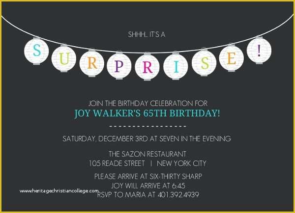 Surprise Invitation Templates Free Of Surprise Party Invitation Templates